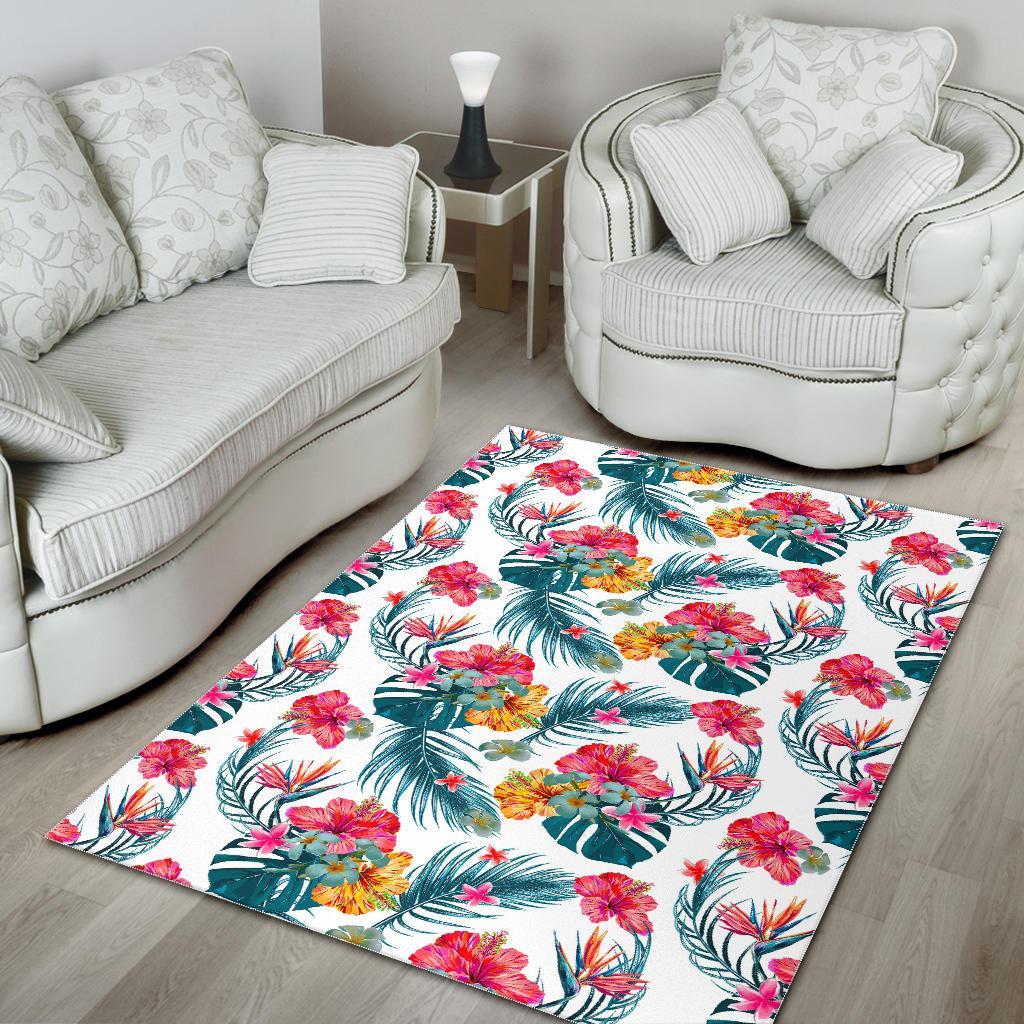 Aloha Hawaii Floral Pattern Print Area Rug