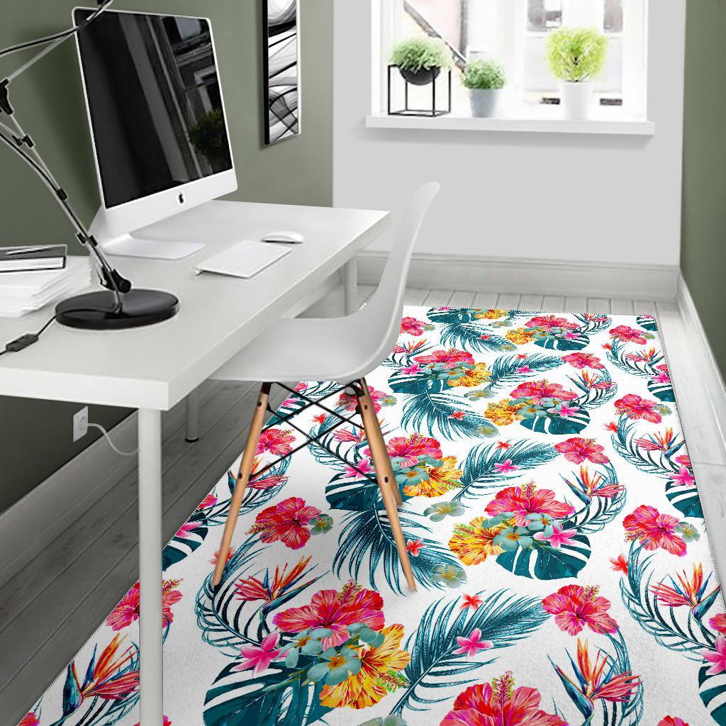 Aloha Hawaii Floral Pattern Print Area Rug
