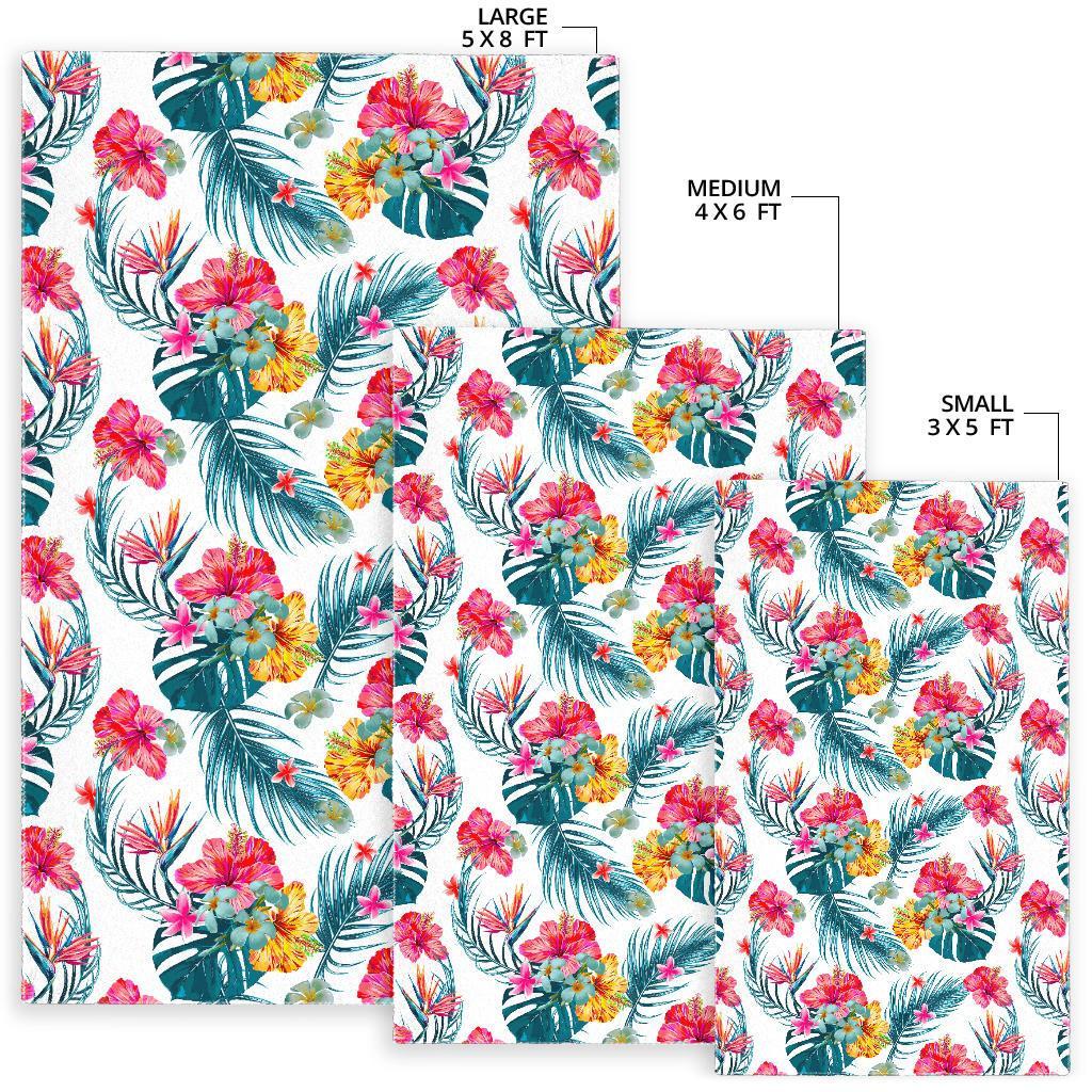 Aloha Hawaii Floral Pattern Print Area Rug