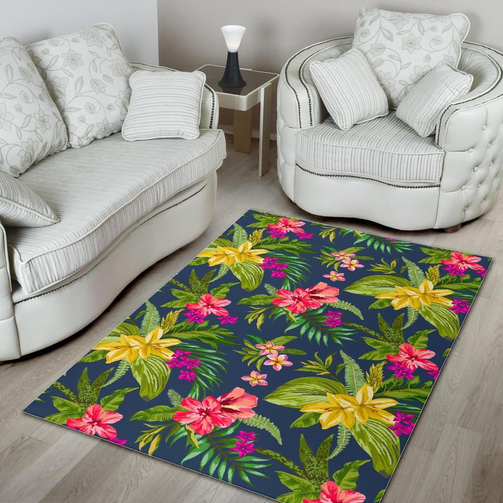 Aloha Hawaiian Flowers Pattern Print Area Rug