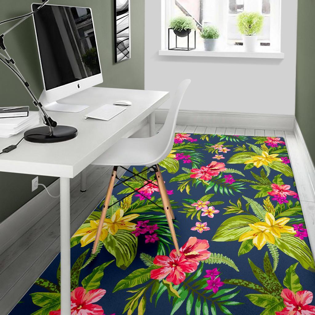Aloha Hawaiian Flowers Pattern Print Area Rug