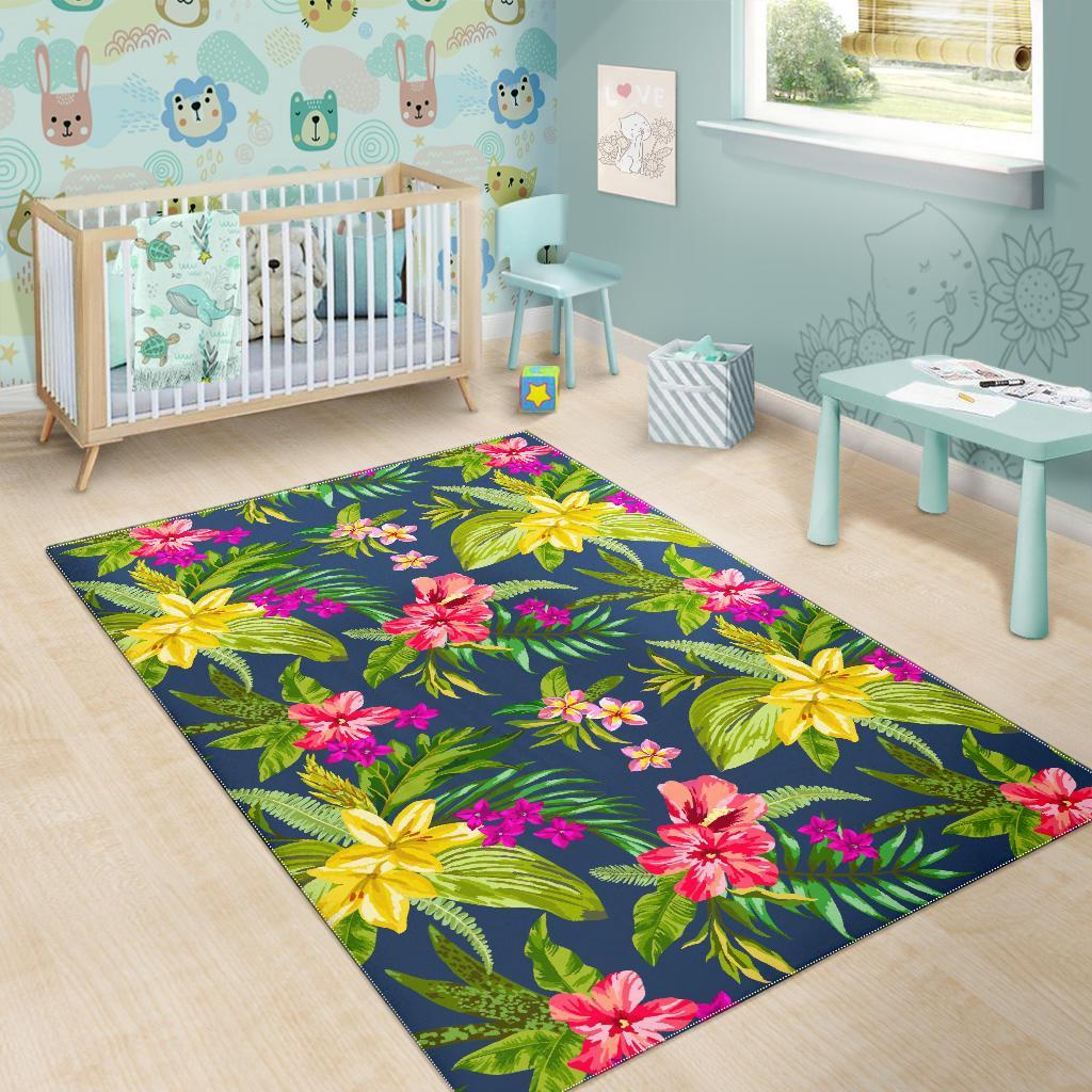 Aloha Hawaiian Flowers Pattern Print Area Rug