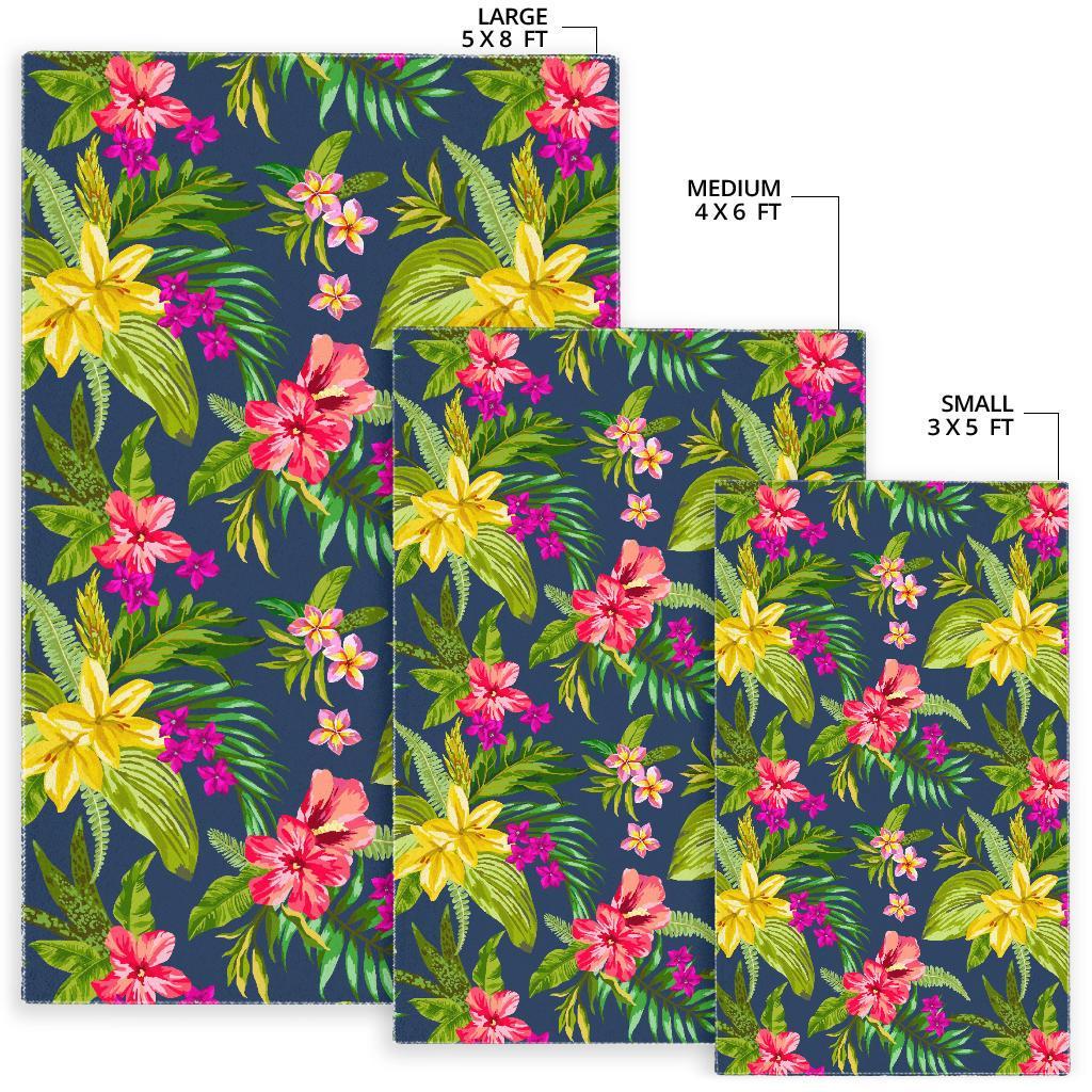 Aloha Hawaiian Flowers Pattern Print Area Rug