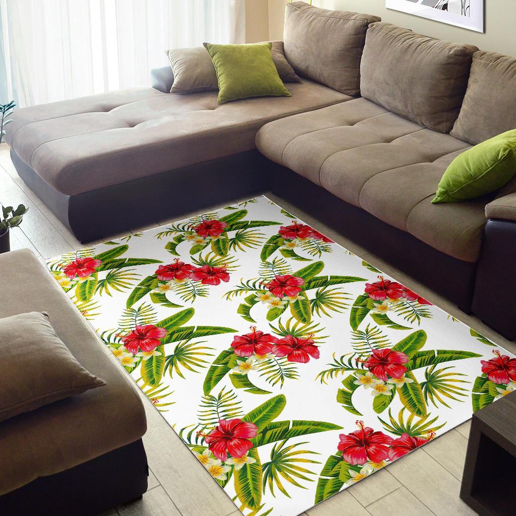 Aloha Hibiscus Tropical Pattern Print Area Rug