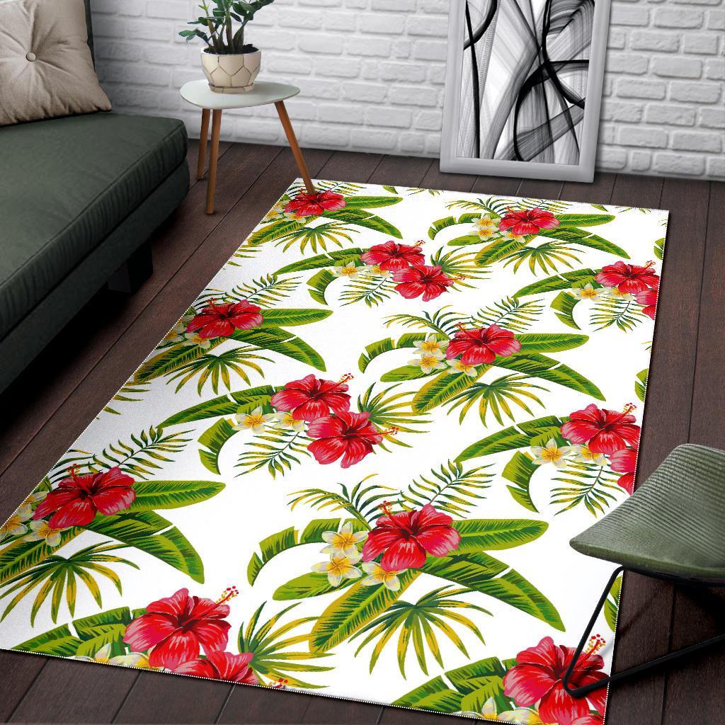 Aloha Hibiscus Tropical Pattern Print Area Rug