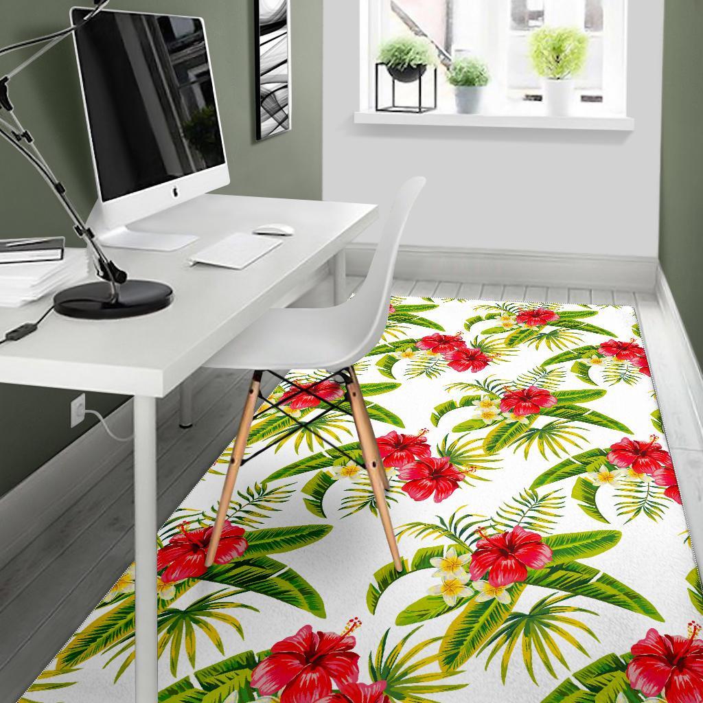 Aloha Hibiscus Tropical Pattern Print Area Rug
