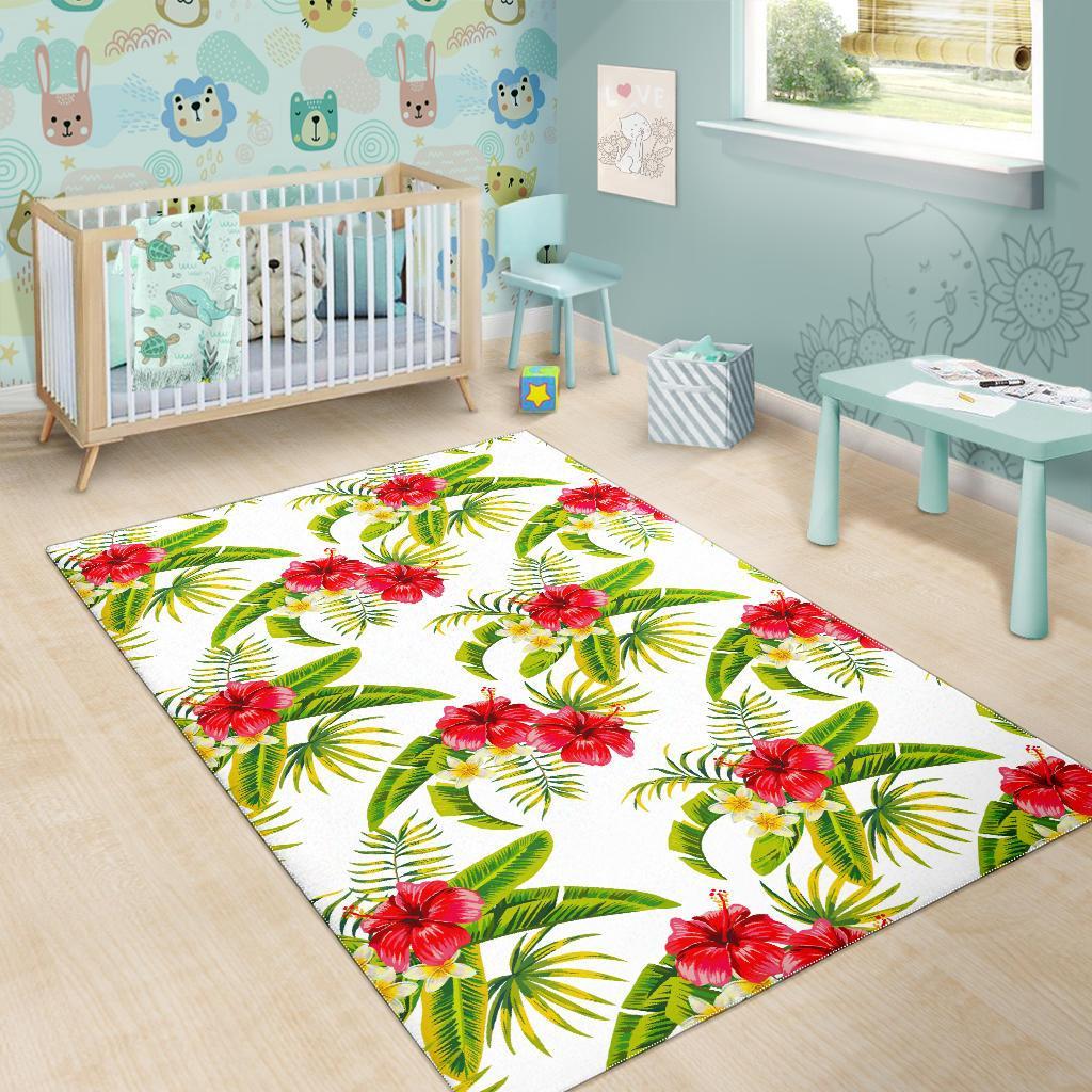 Aloha Hibiscus Tropical Pattern Print Area Rug