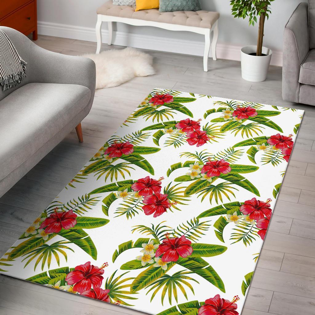 Aloha Hibiscus Tropical Pattern Print Area Rug
