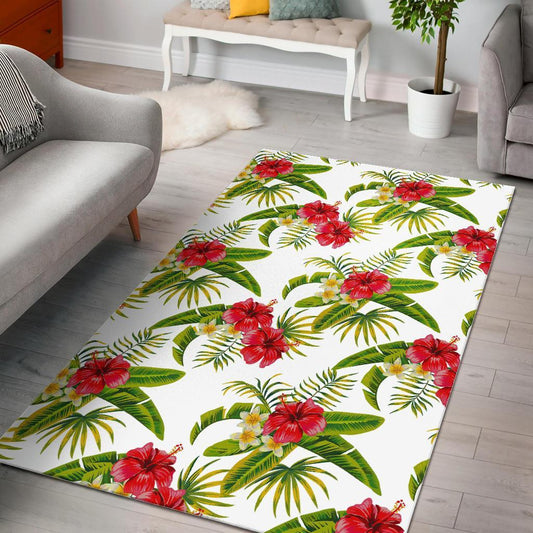 Aloha Hibiscus Tropical Pattern Print Area Rug