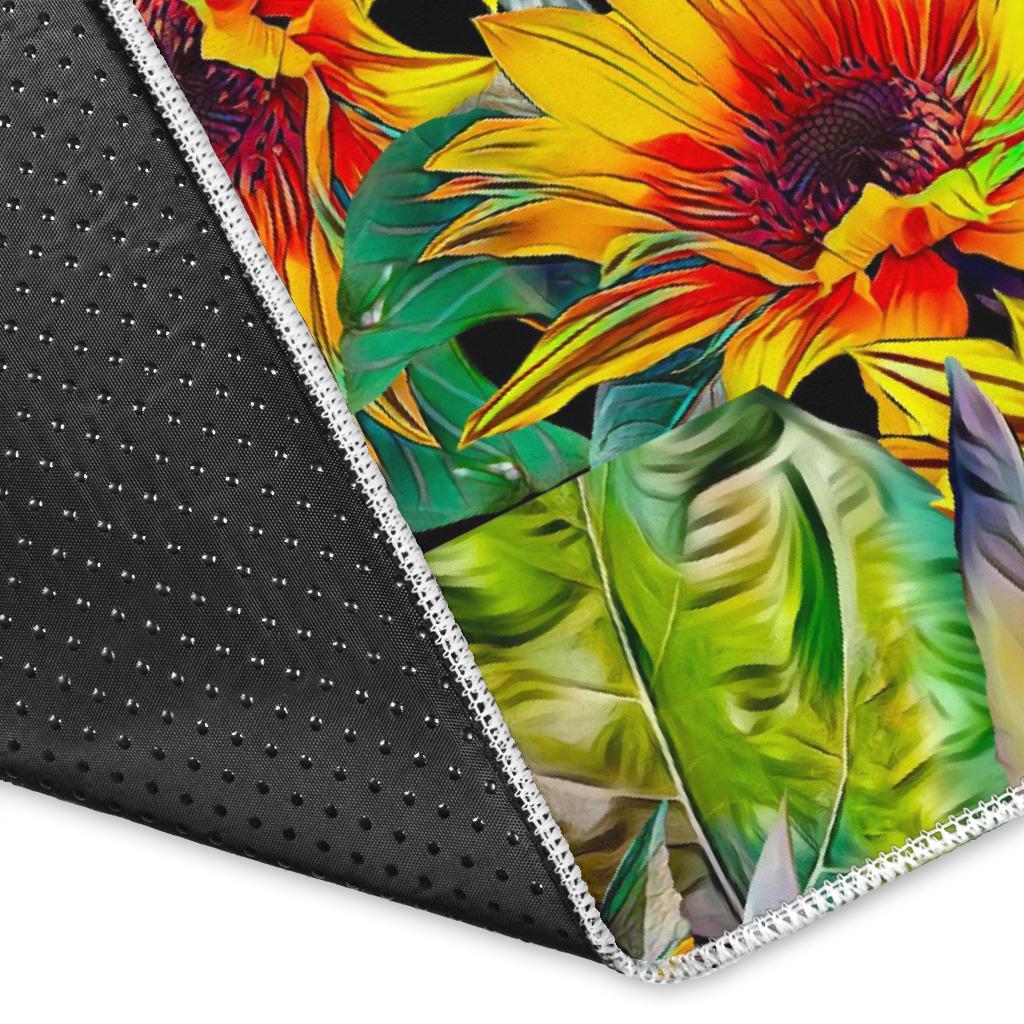 Autumn Sunflower Pattern Print Area Rug