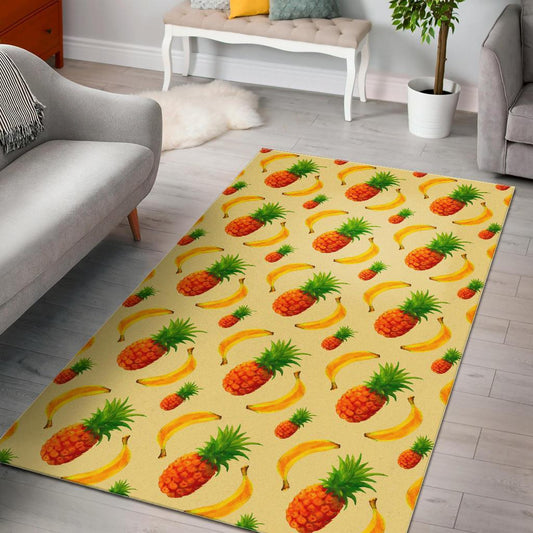 Banana Pineapple Pattern Print Area Rug