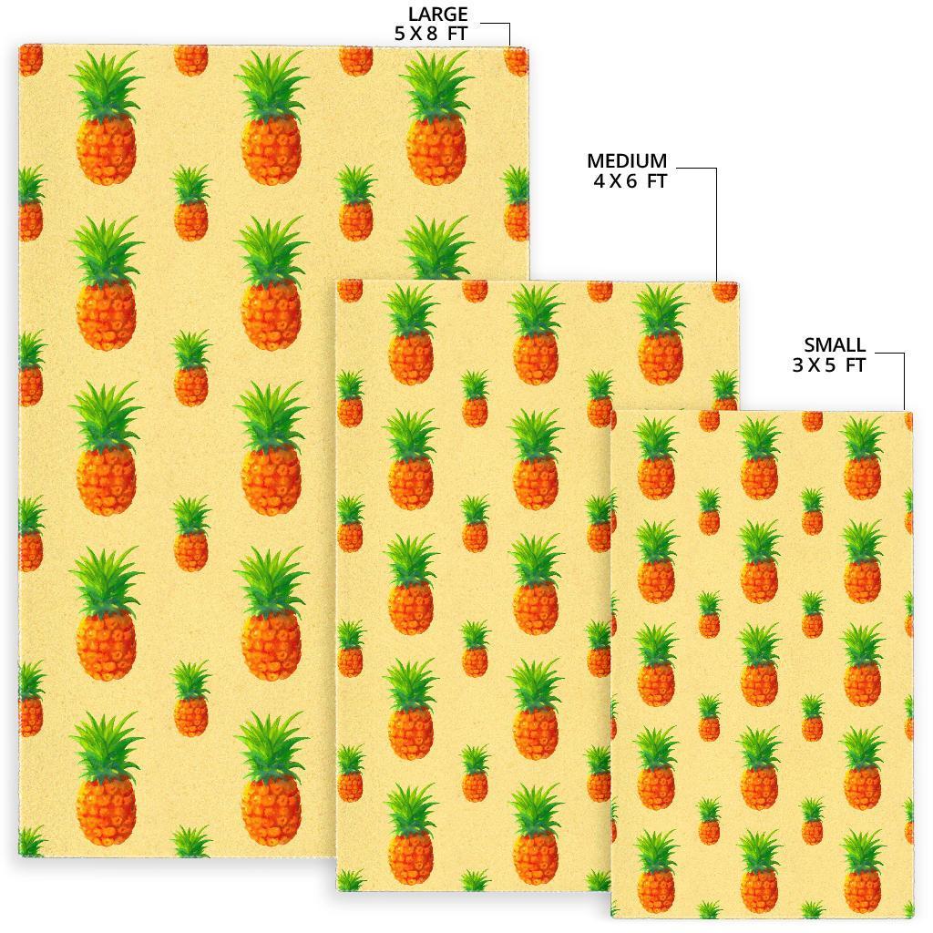 Beige Watercolor Pineapple Pattern Print Area Rug