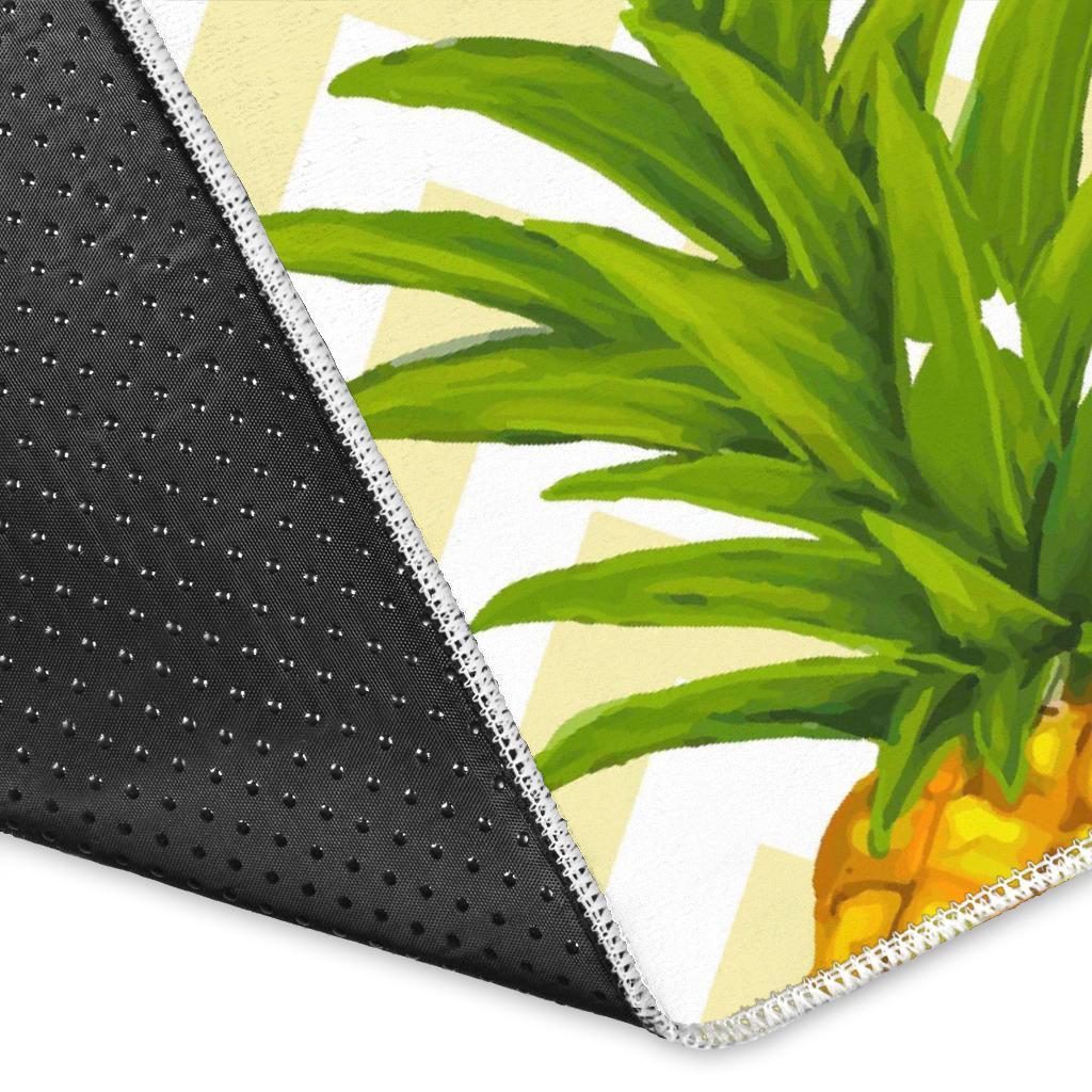 Beige Zig Zag Pineapple Pattern Print Area Rug