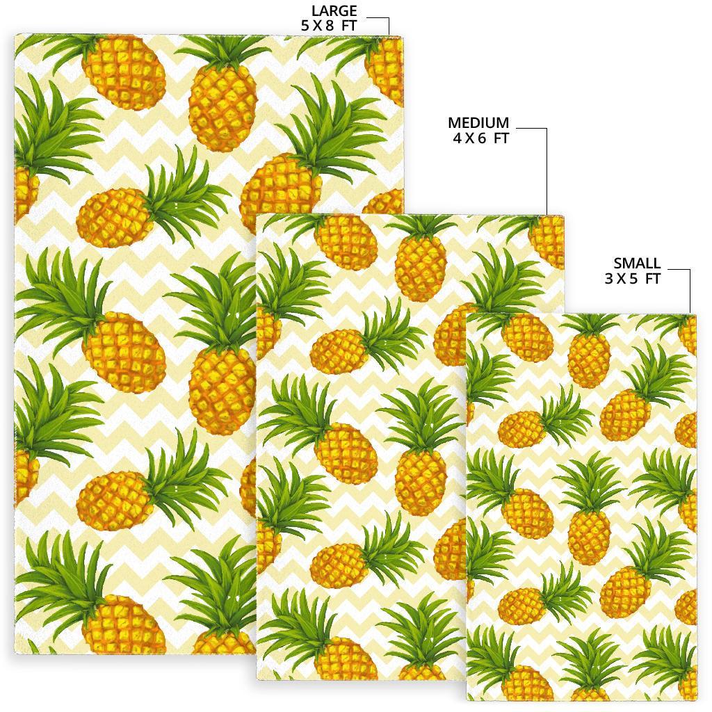 Beige Zig Zag Pineapple Pattern Print Area Rug