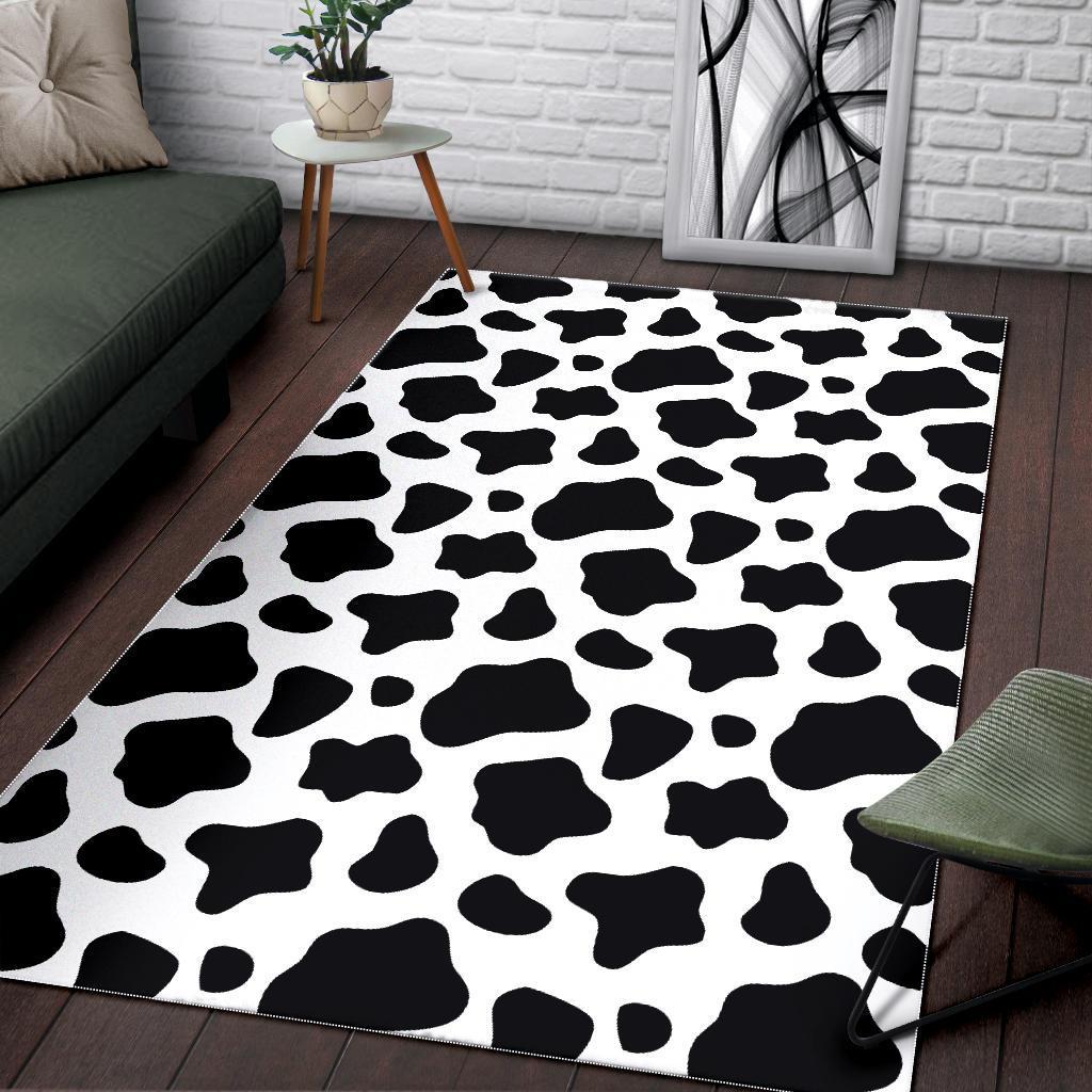 Black And White Cow Print Area Rug