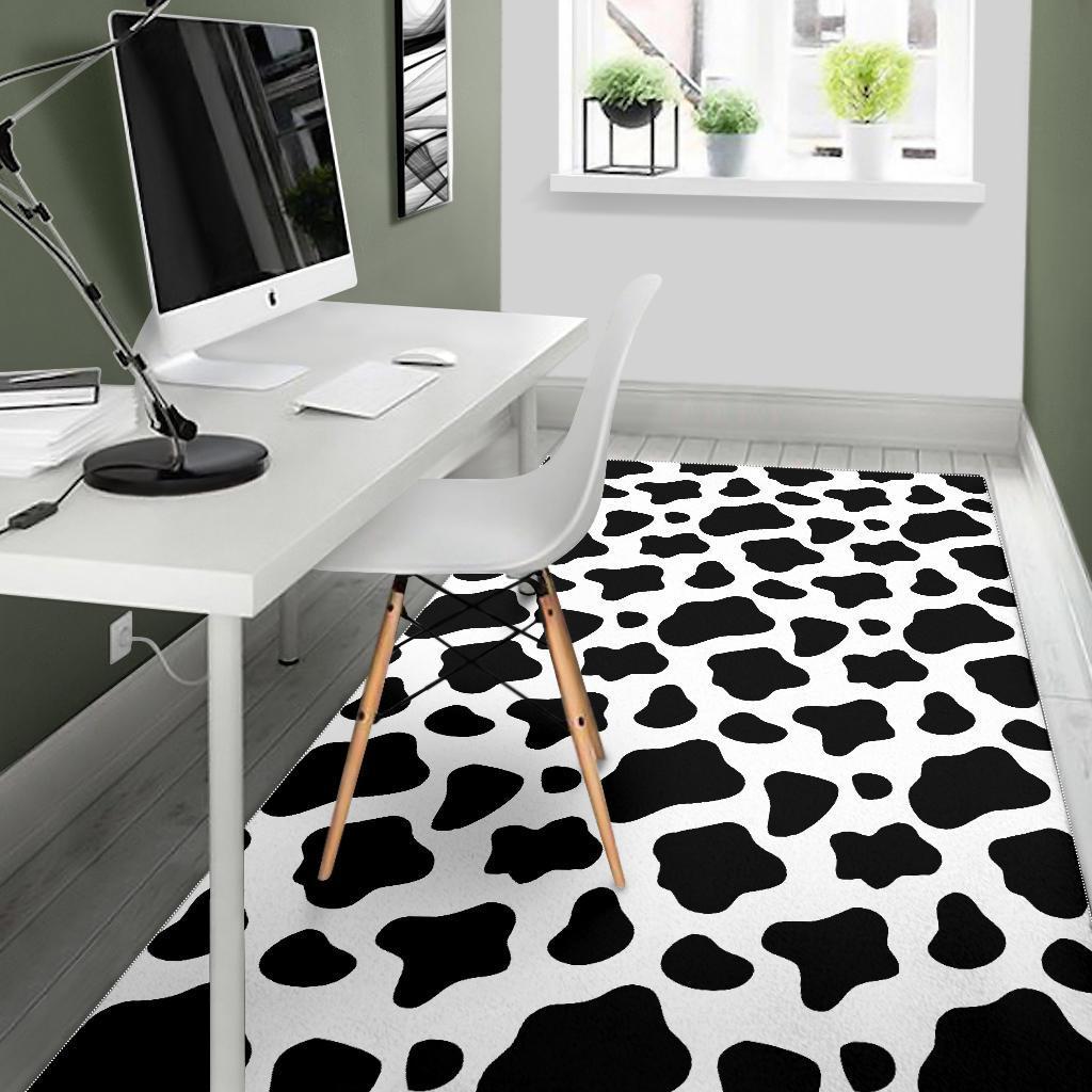 Black And White Cow Print Area Rug