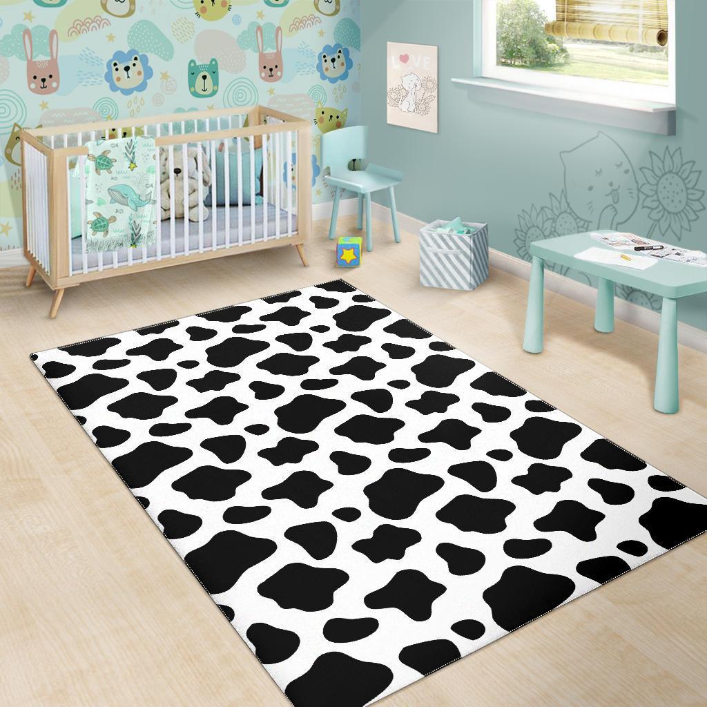 Black And White Cow Print Area Rug