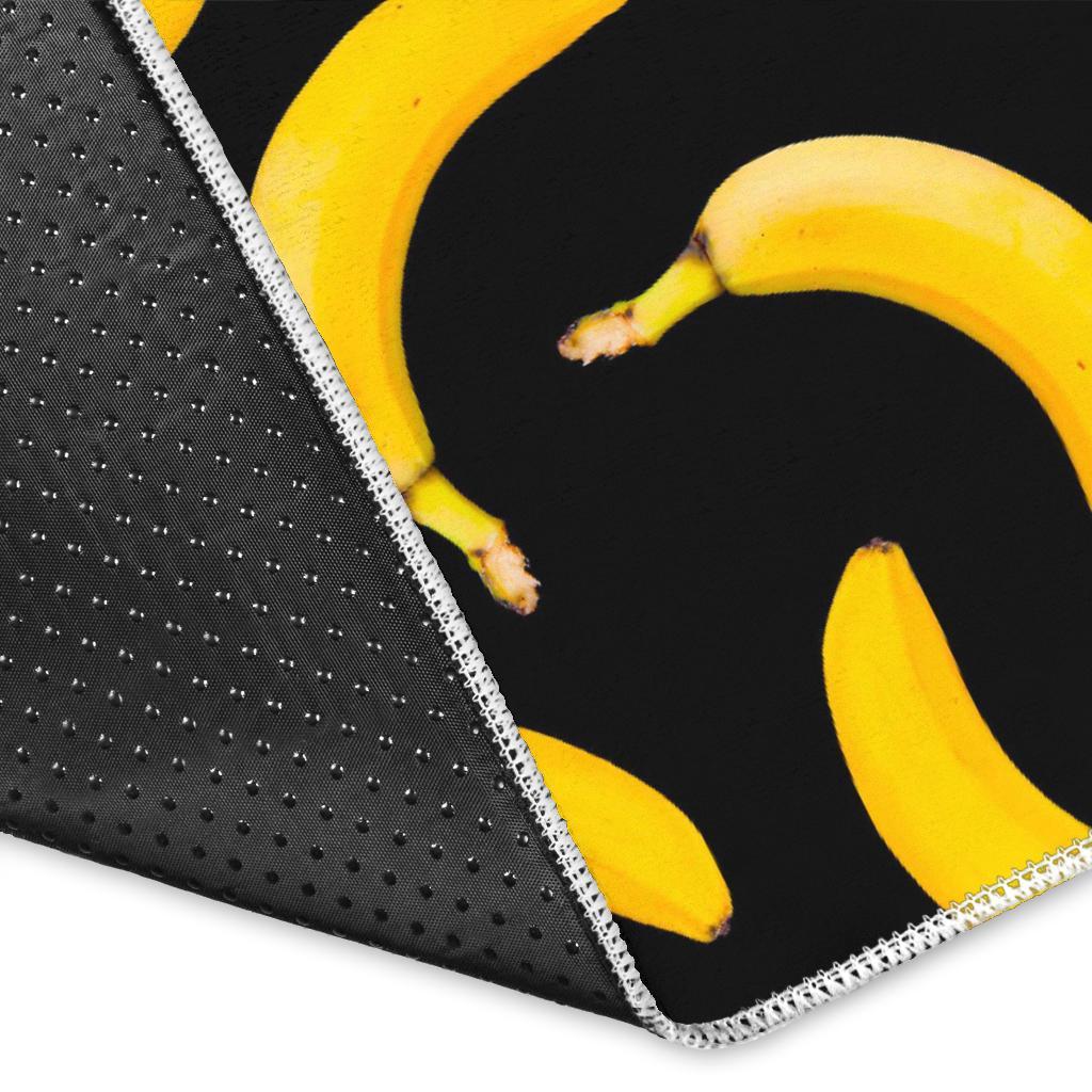 Black Banana Pattern Print Area Rug