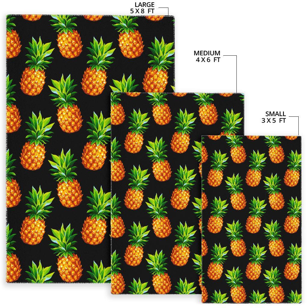 Black Pineapple Pattern Print Area Rug