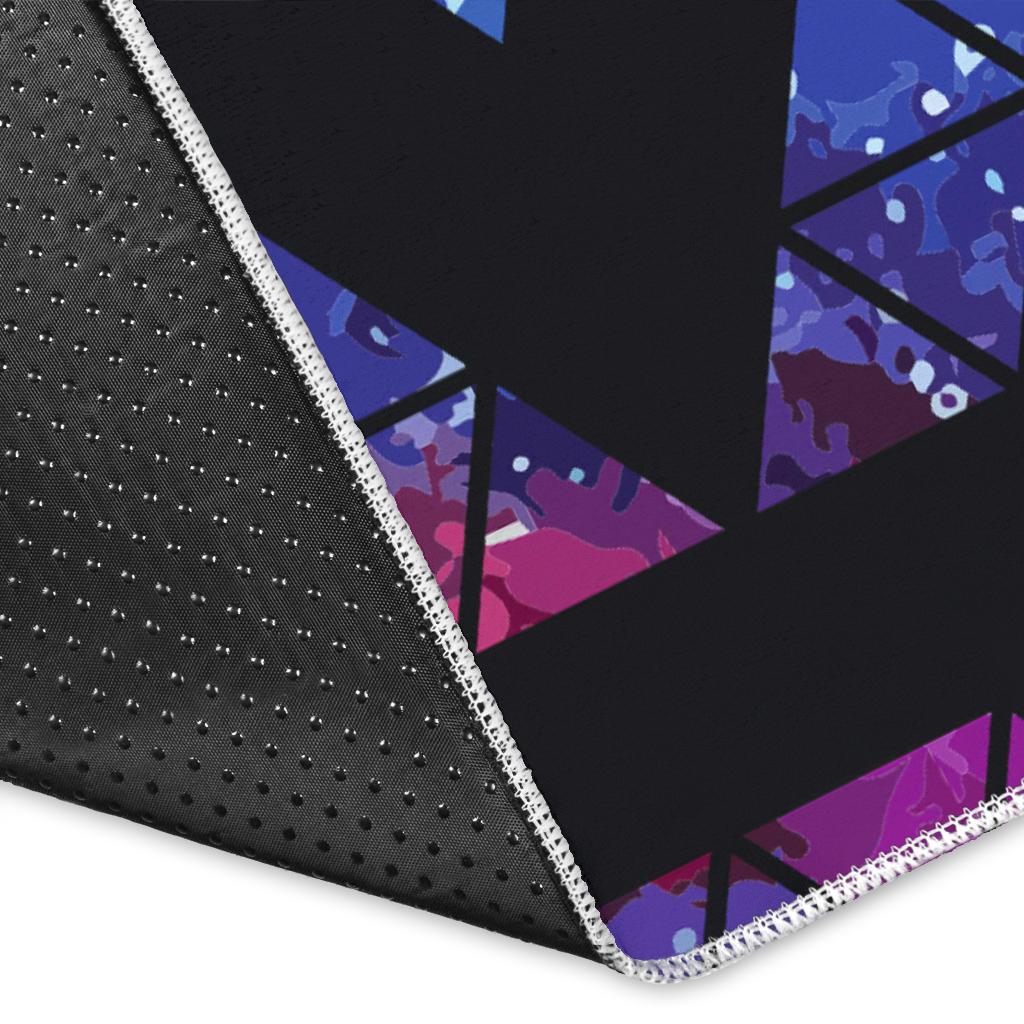 Black Triangle Galaxy Space Print Area Rug