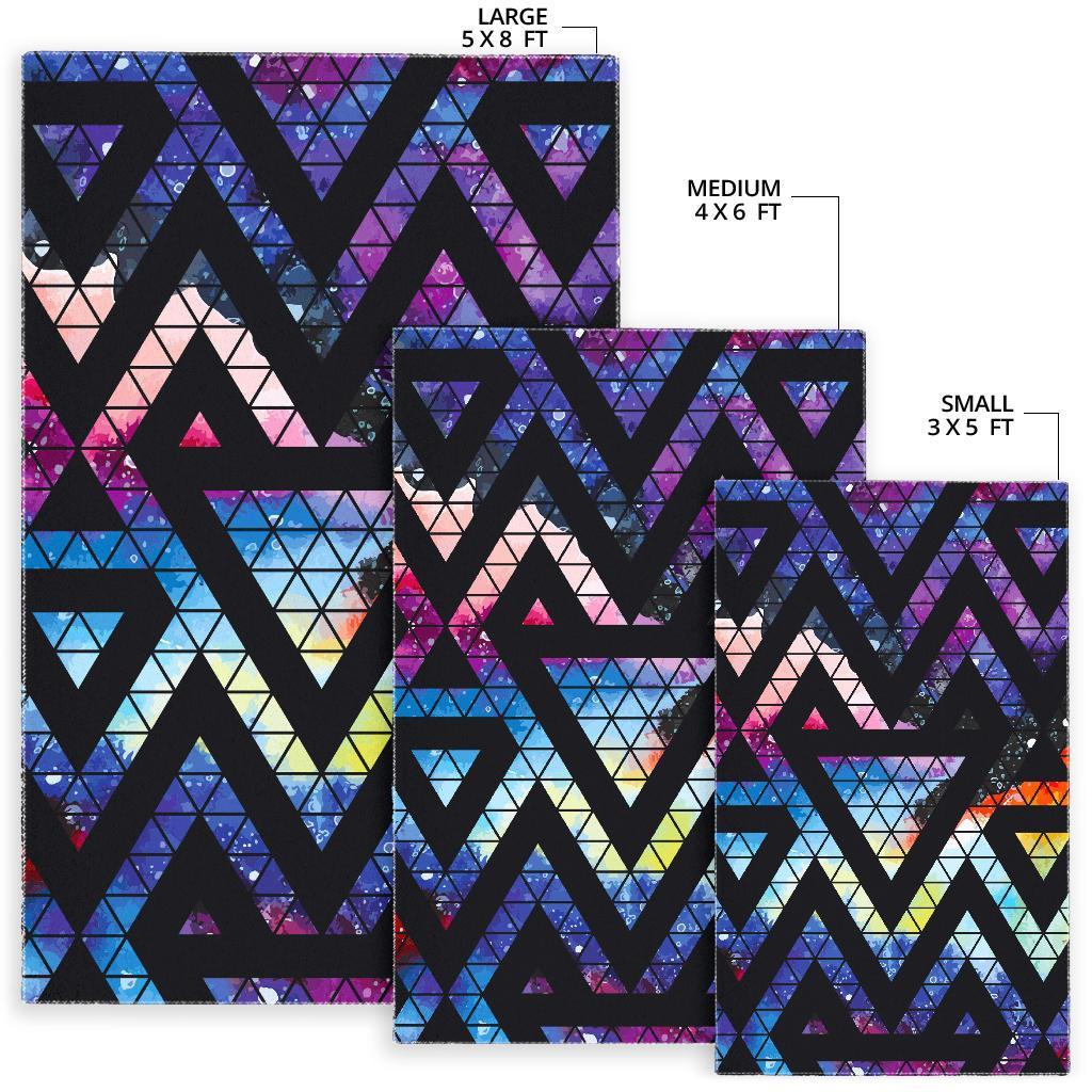 Black Triangle Galaxy Space Print Area Rug
