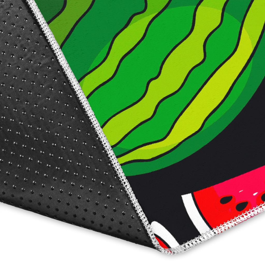 Black Watermelon Pieces Pattern Print Area Rug