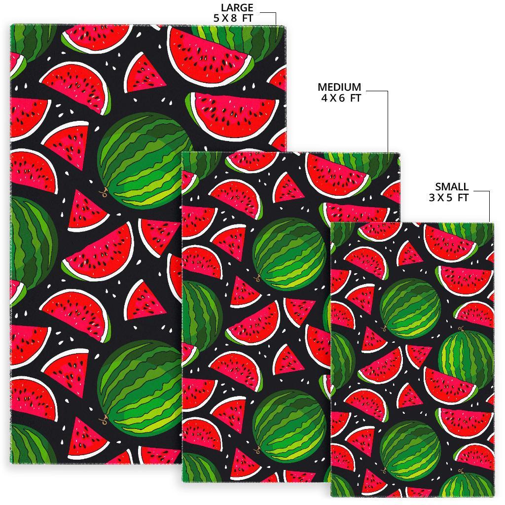 Black Watermelon Pieces Pattern Print Area Rug