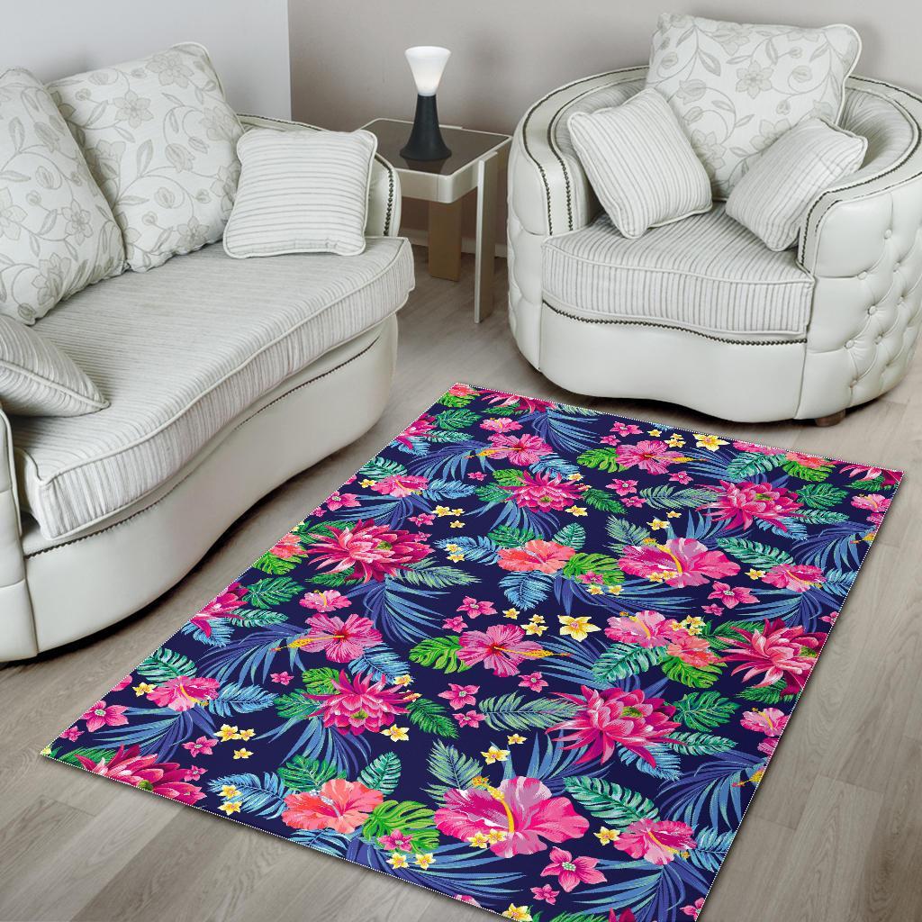 Blossom Tropical Flower Pattern Print Area Rug