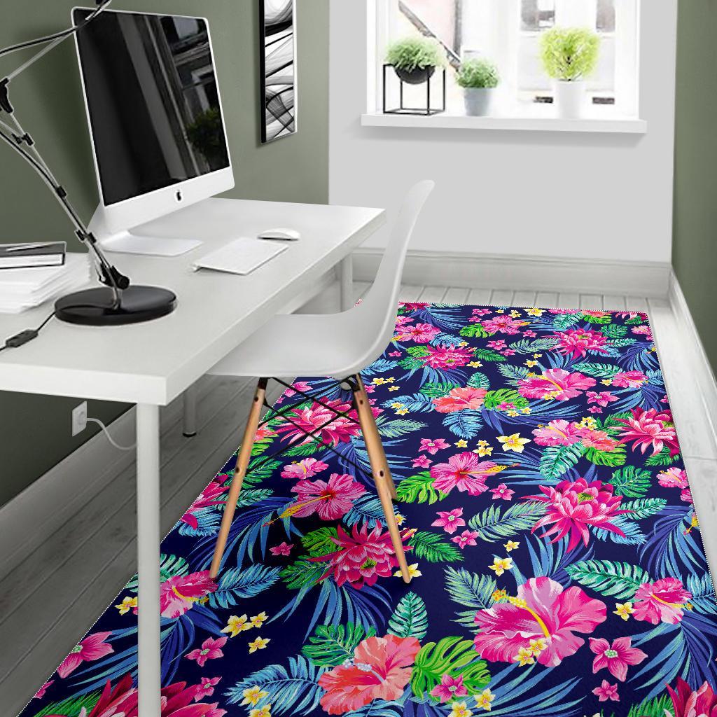 Blossom Tropical Flower Pattern Print Area Rug