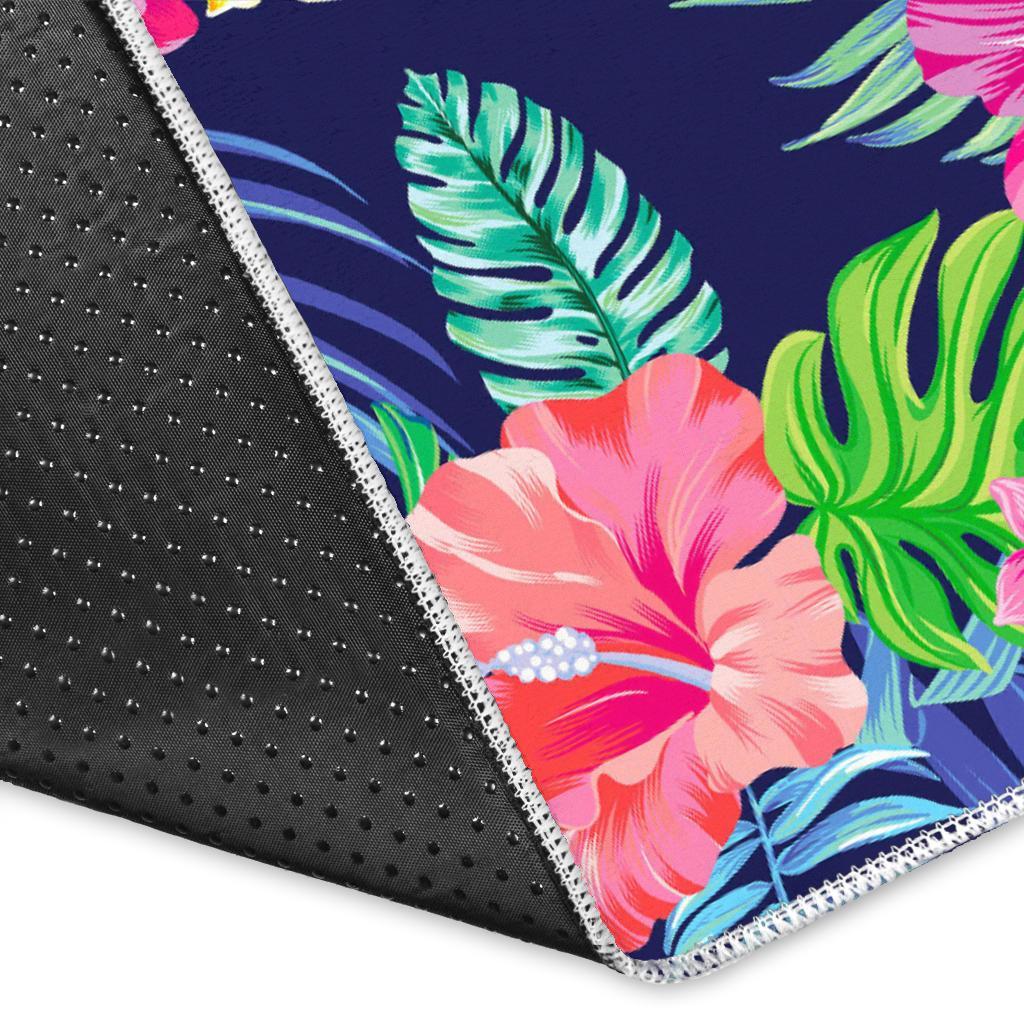 Blossom Tropical Flower Pattern Print Area Rug