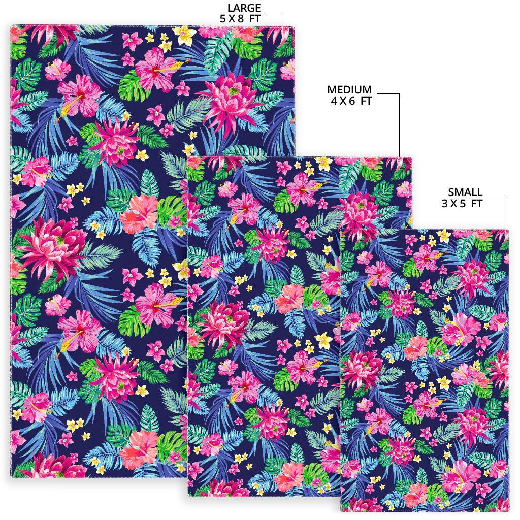 Blossom Tropical Flower Pattern Print Area Rug
