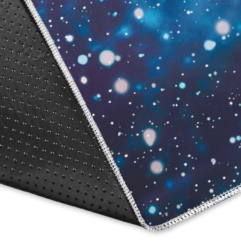 Blue Cloud Starfield Galaxy Space Print Area Rug