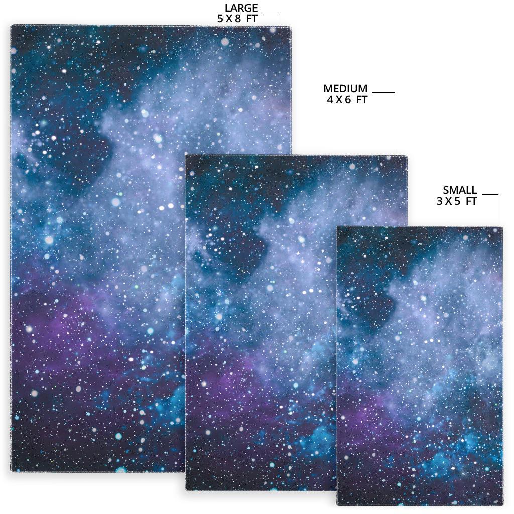 Blue Cloud Starfield Galaxy Space Print Area Rug
