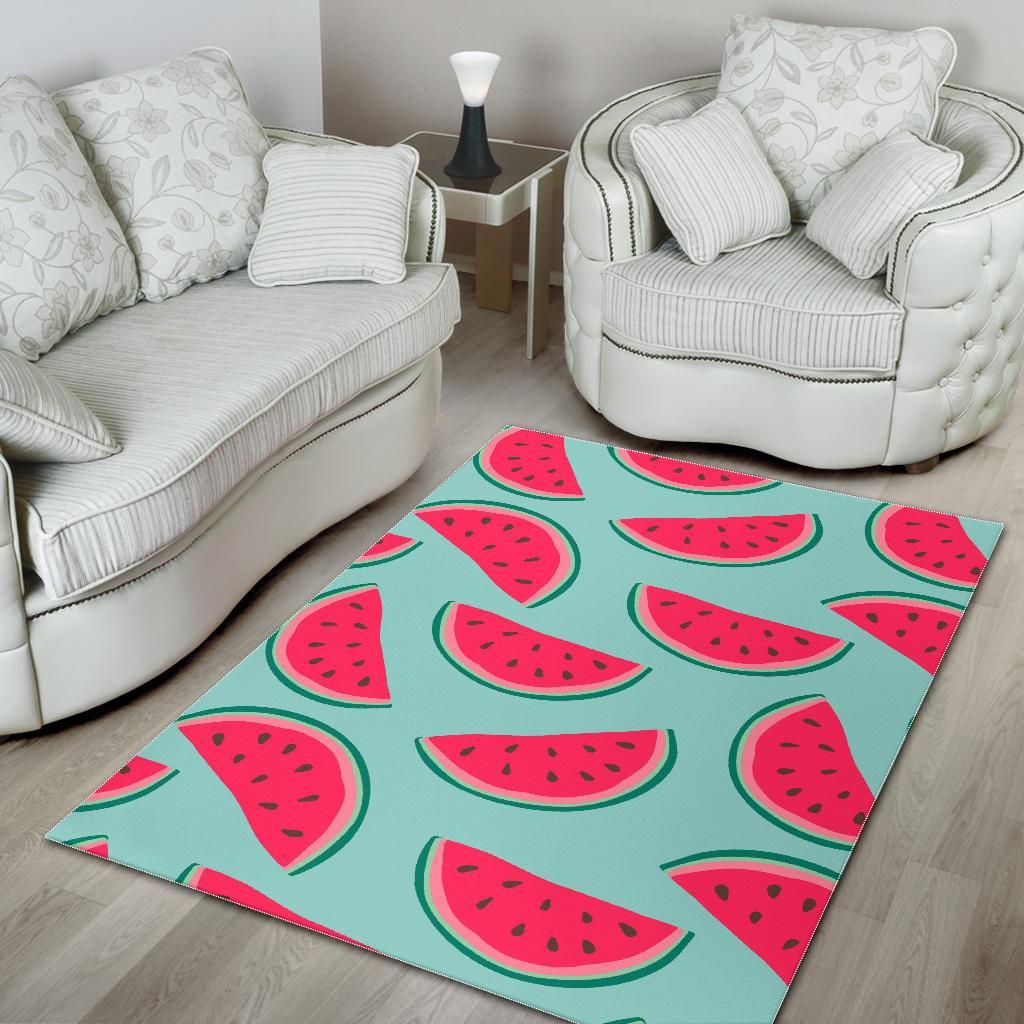 Blue Cute Watermelon Pattern Print Area Rug