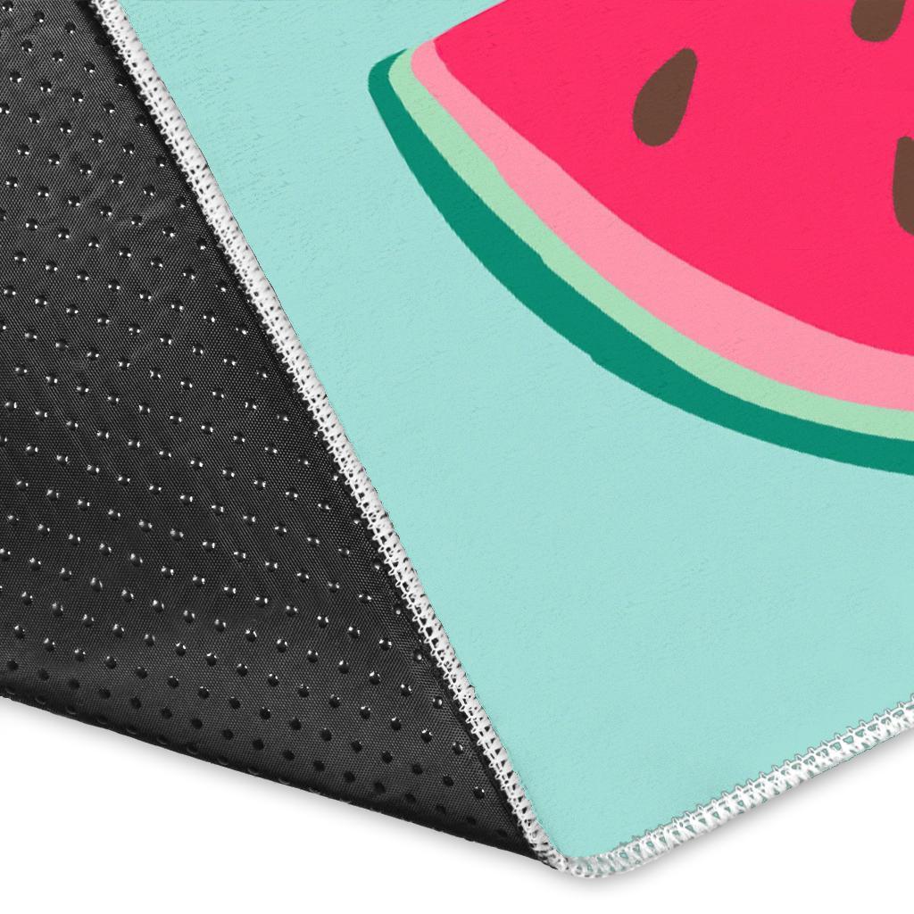 Blue Cute Watermelon Pattern Print Area Rug