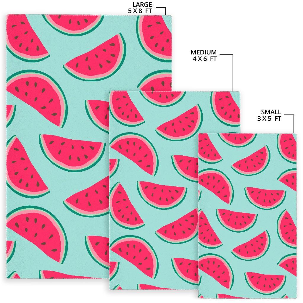 Blue Cute Watermelon Pattern Print Area Rug