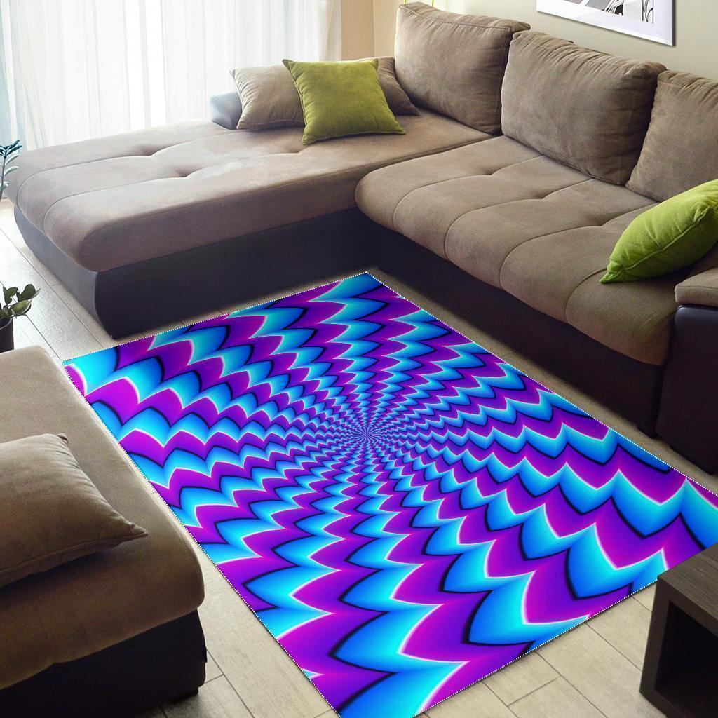 Blue Dizzy Moving Optical Illusion Area Rug