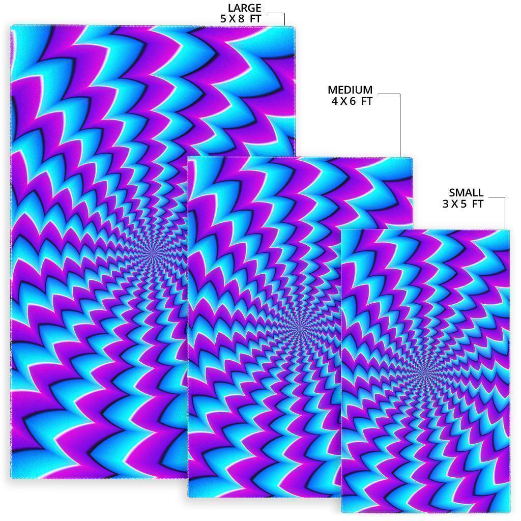 Blue Dizzy Moving Optical Illusion Area Rug