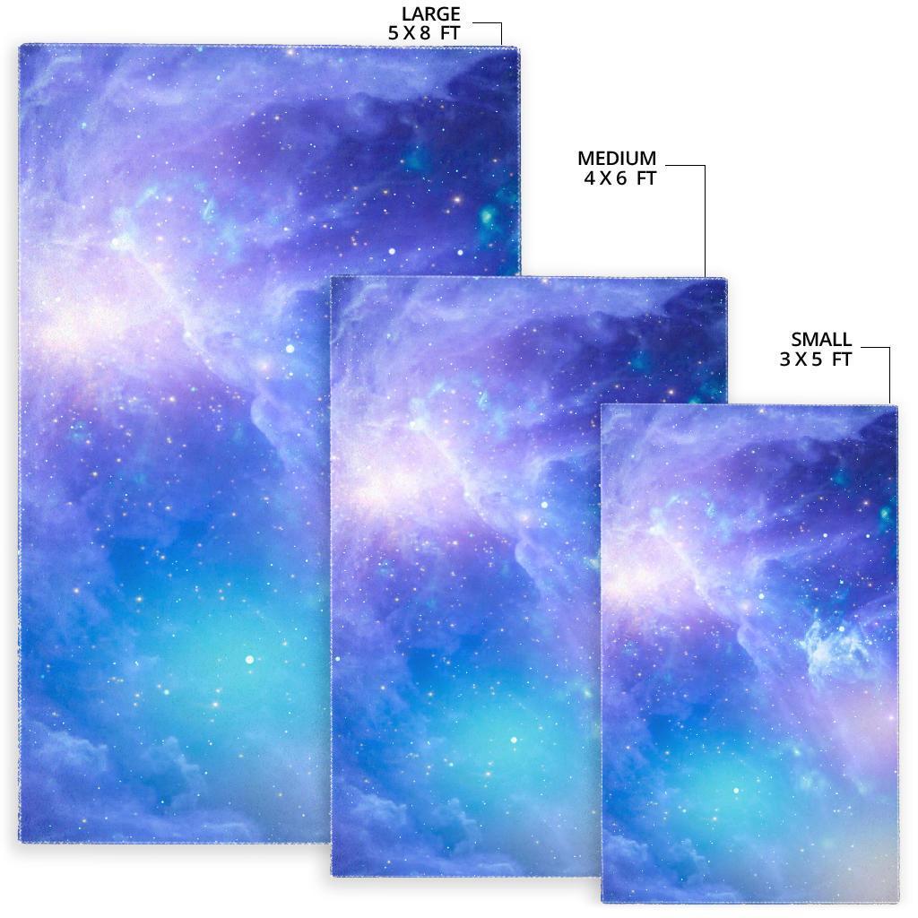 Blue Light Nebula Galaxy Space Print Area Rug