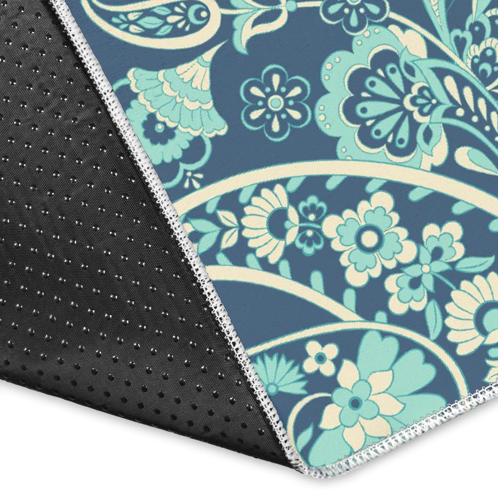 Blue Sky Paisley Bohemian Pattern Print Area Rug