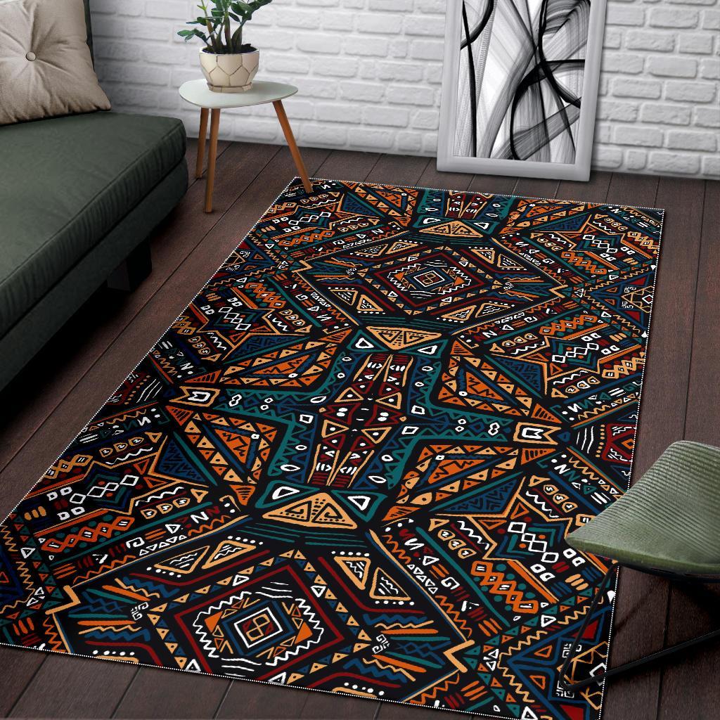Boho Tribal Aztec Pattern Print Area Rug