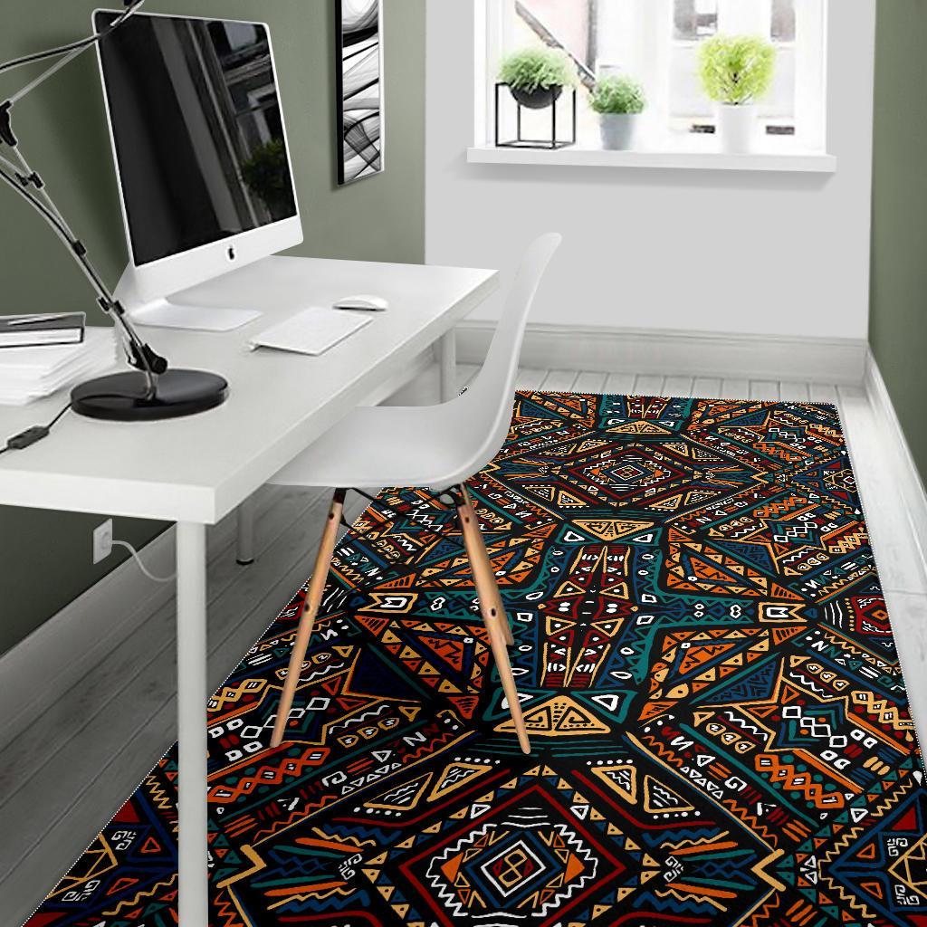Boho Tribal Aztec Pattern Print Area Rug