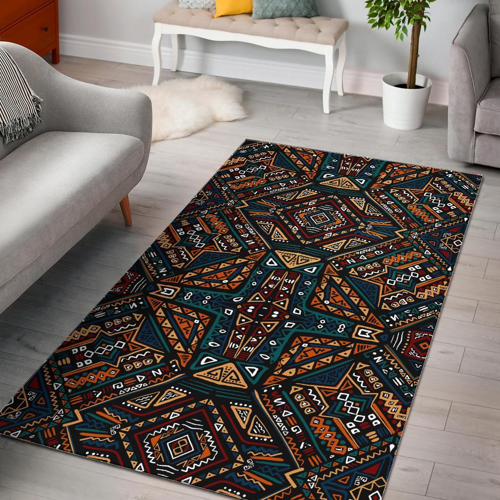 Boho Tribal Aztec Pattern Print Area Rug