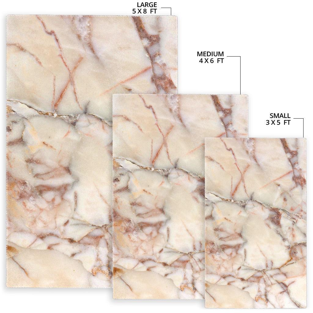 Brown Beige Marble Print Area Rug