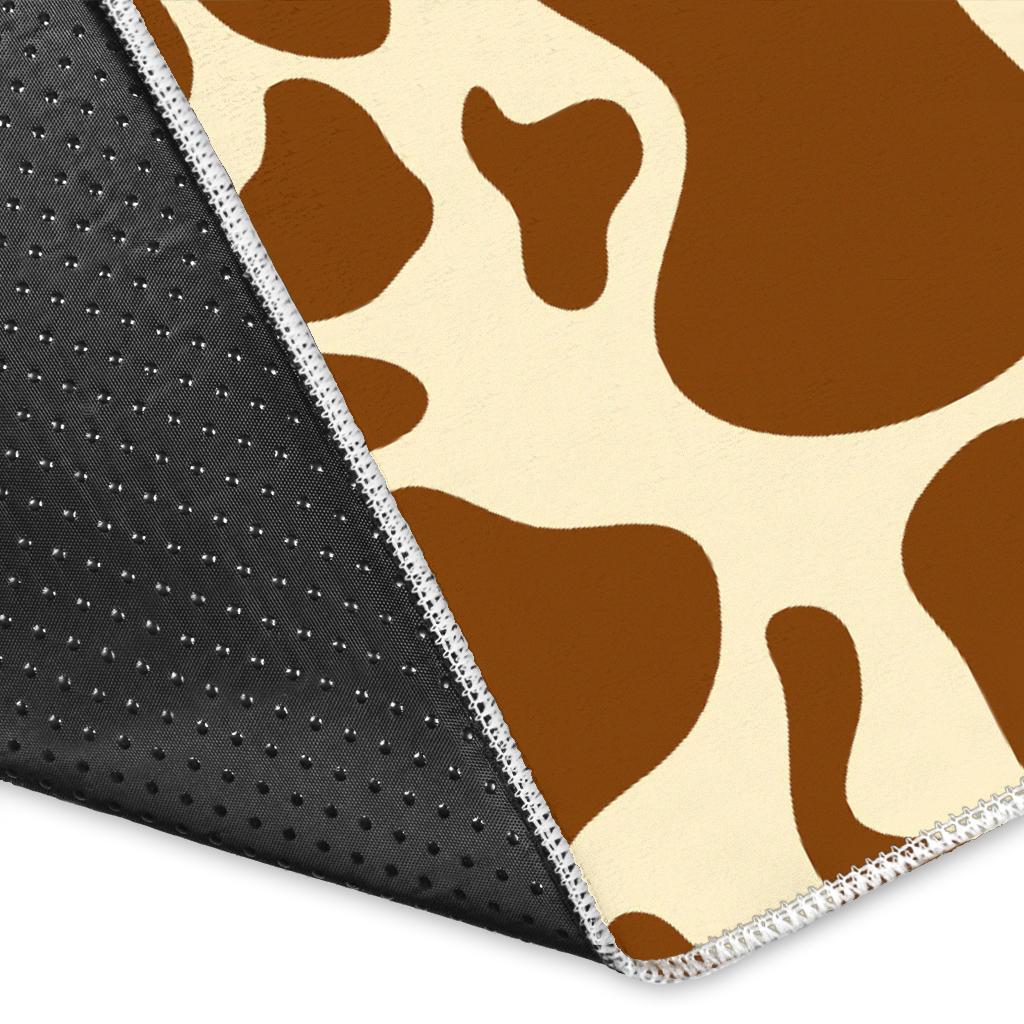 Brown Cow Print Area Rug