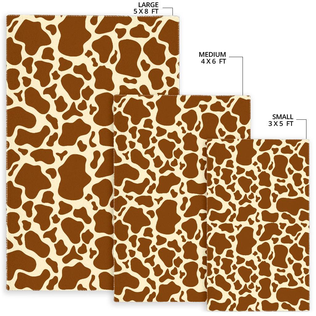 Brown Cow Print Area Rug