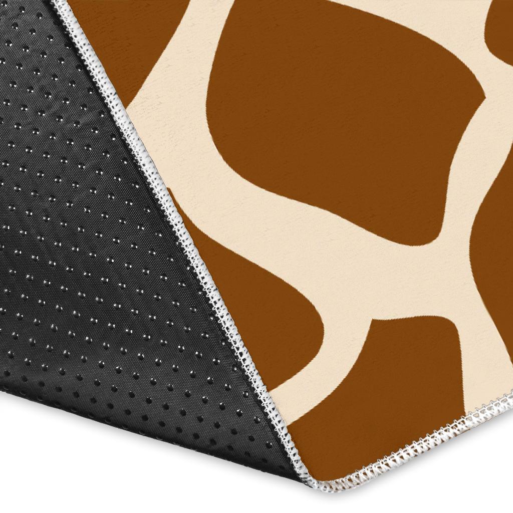 Brown Giraffe Pattern Print Area Rug