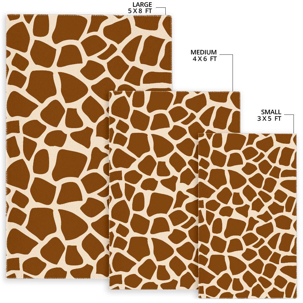 Brown Giraffe Pattern Print Area Rug