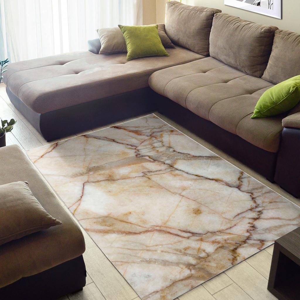 Brown Marble Print Area Rug