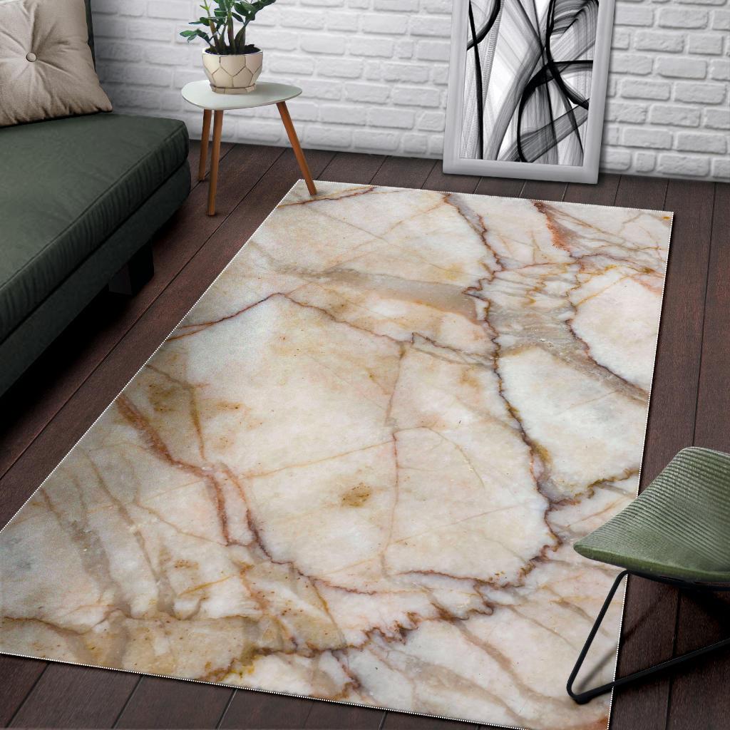 Brown Marble Print Area Rug